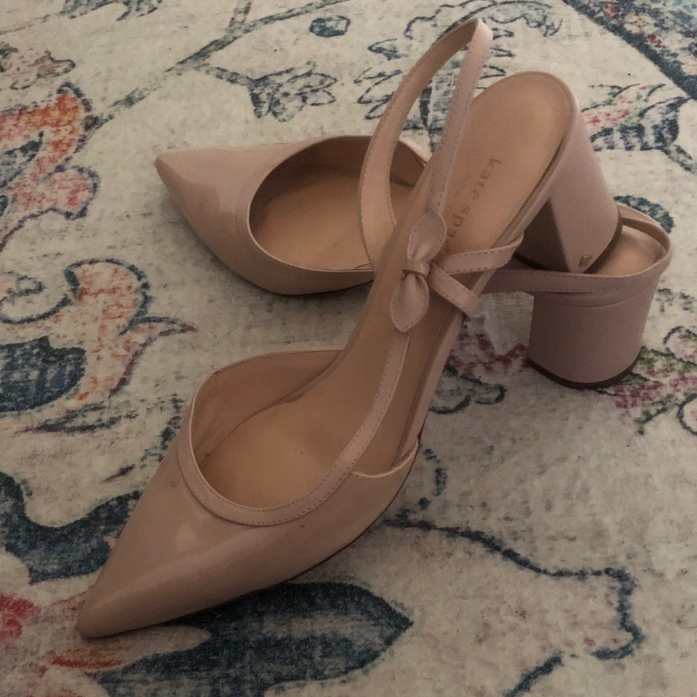 Kate Spade Tan Block Heel Pumps Kate Spade Midge Bow Pumps Pale Vellum